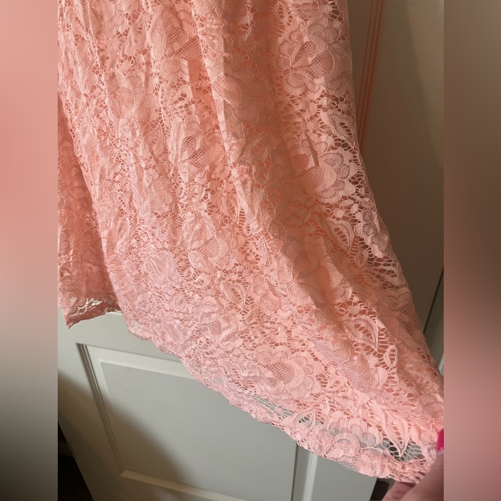 Jasambac Blush Pink Lace Mid-Length Dress Women’s size Small - Picture 7 of 16